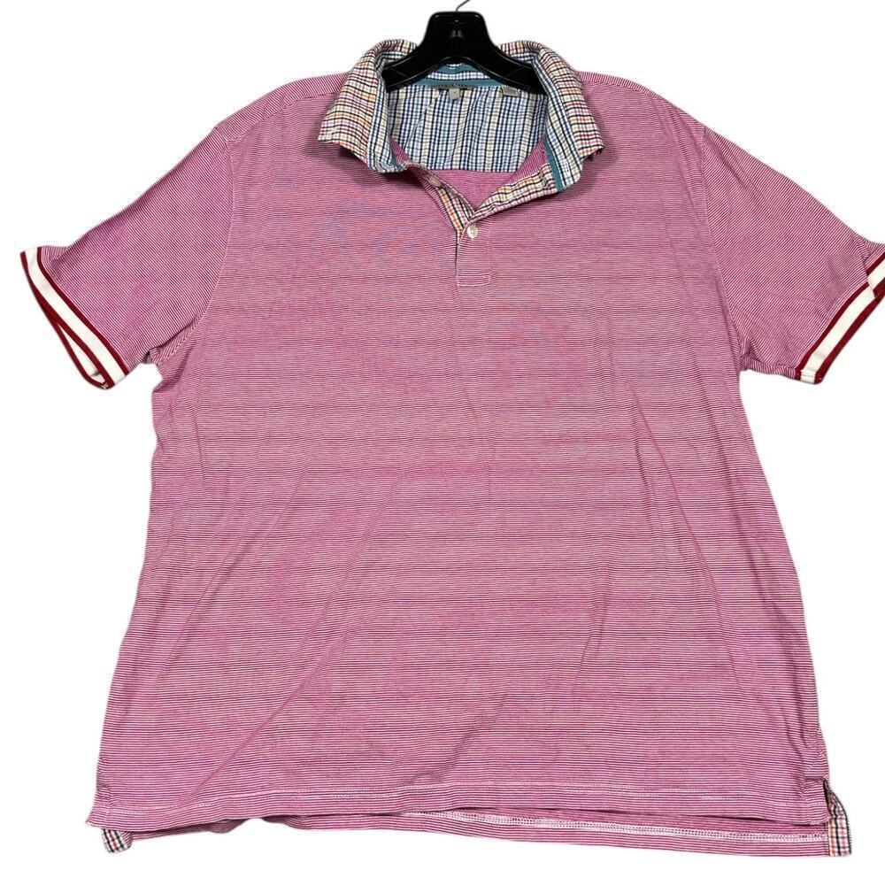 Ted Baker London Red Microstripe Polo Shirt Size 7 (XL) - Picture 1 of 8